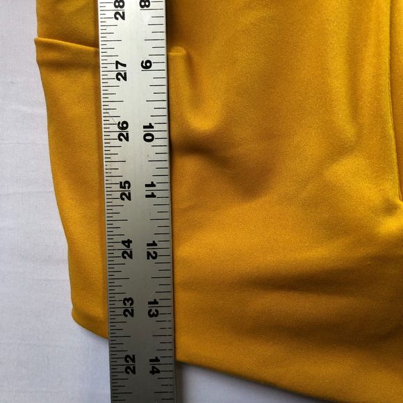 Ceylon Mustard Cotton Blend Yellow Split Deep V Crop Tank Top Small Side Zipper - Picture 8 of 9